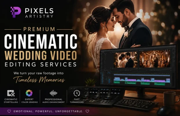 Premium Cinematic Wedding Video Editing Services by Pixels Artistry