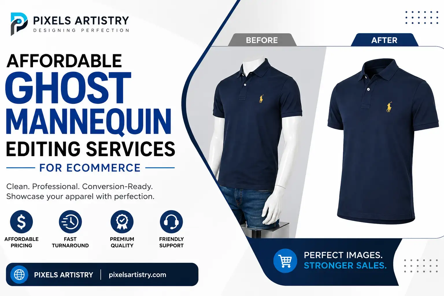 Affordable Ghost Mannequin Editing Services for eCommerce | Pixels Artistry