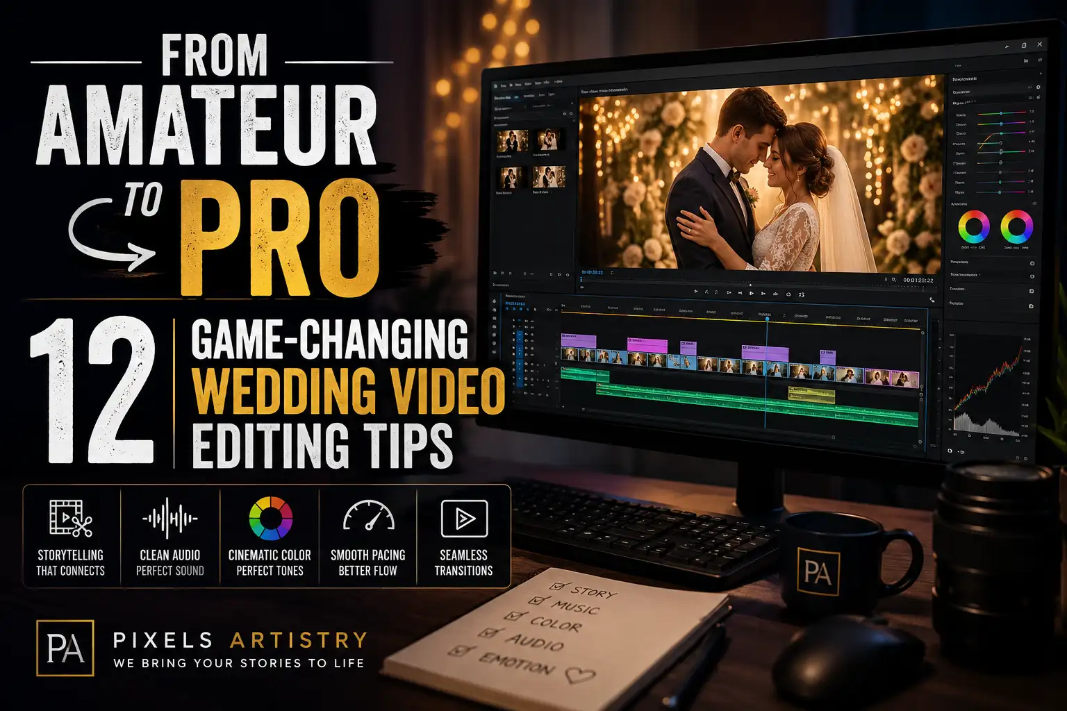 From Amateur to Pro: 12 Game-Changing Wedding Video Editing Tips