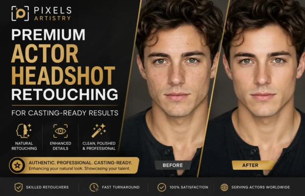 Premium Actor Headshot Retouching for Casting-Ready Results | Pixels Artistry