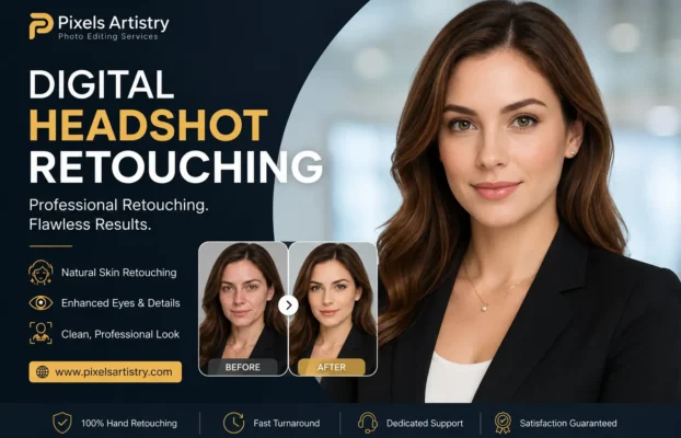 Get Premium Digital Headshot Retouching from Pixels Artistry
