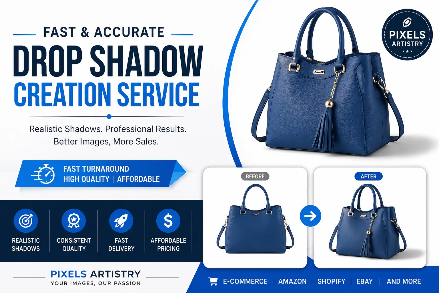 Fast & Accurate Drop Shadow Creation Service | Pixels Artistry