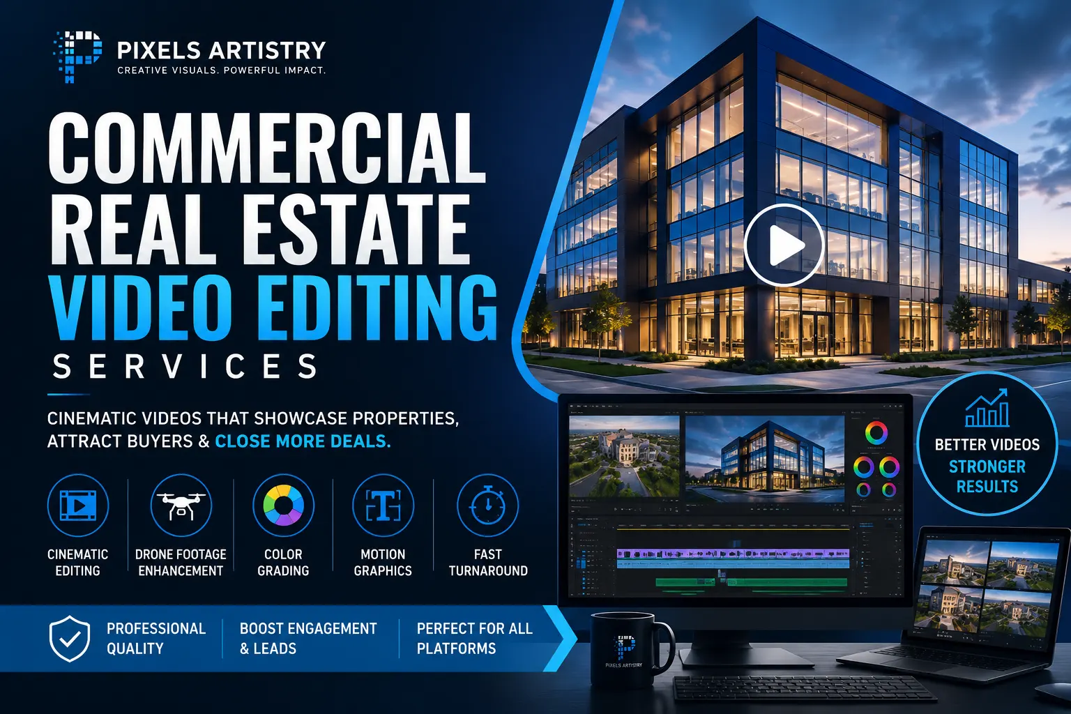 Commercial Real Estate Video Editing Services by Pixels Artistry