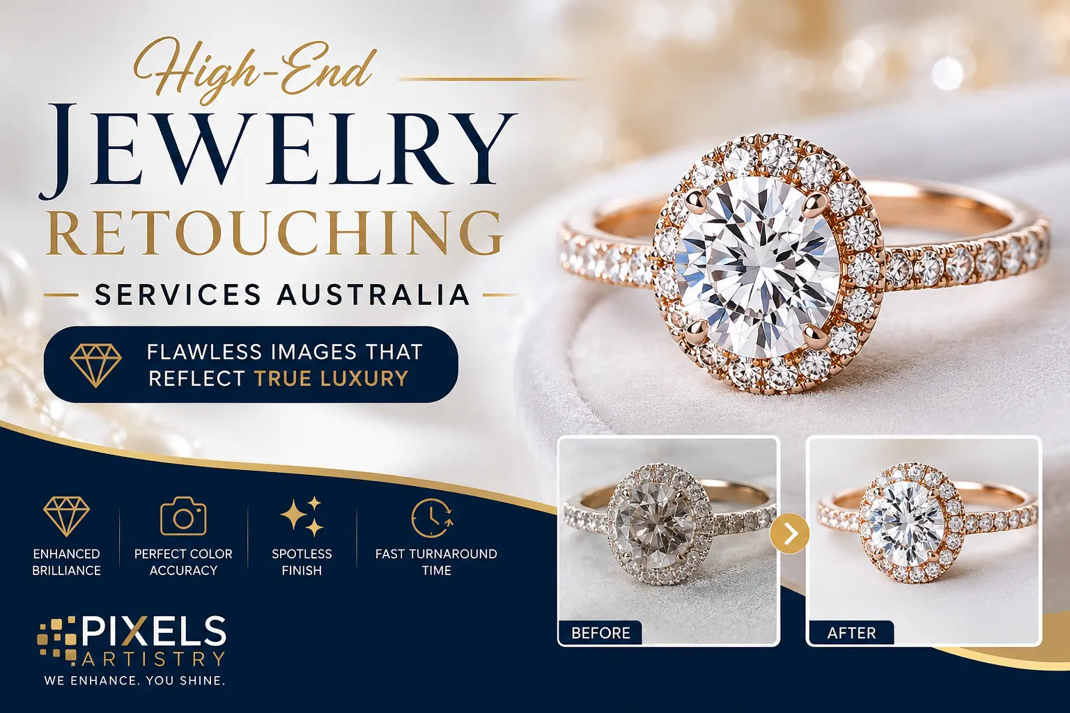 High-End Jewelry Retouching Services Australia | Pixels Artistry