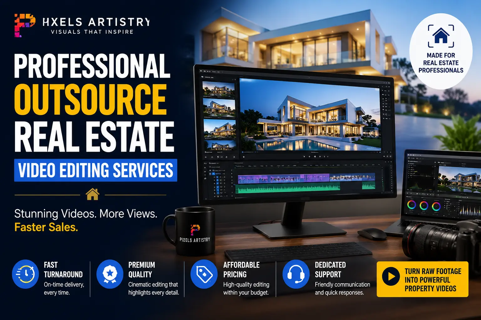 Professional Outsource Real Estate Video Editing Services | Pixels Artistry