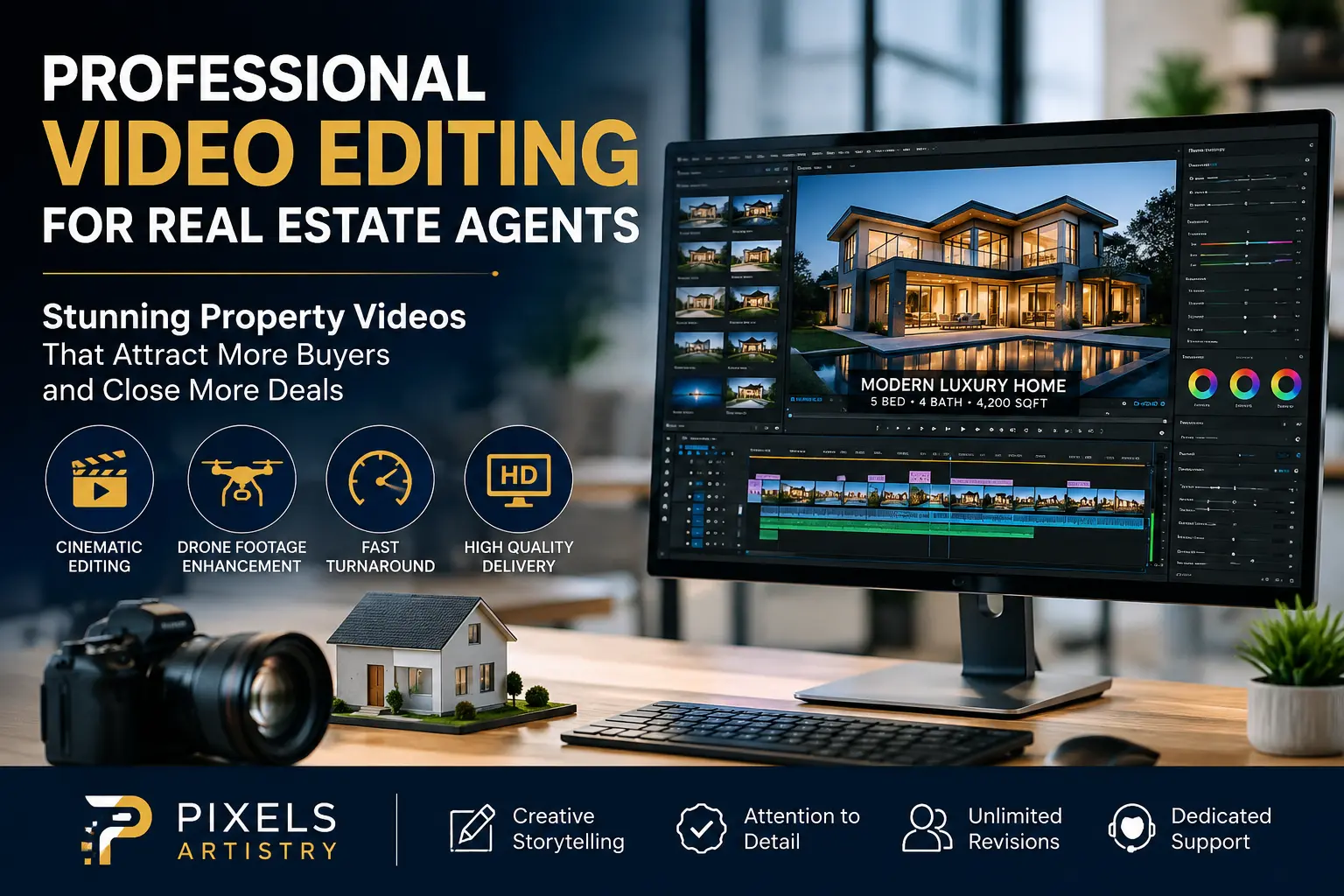 Professional Video Editing for Real Estate Agents | Pixels Artistry