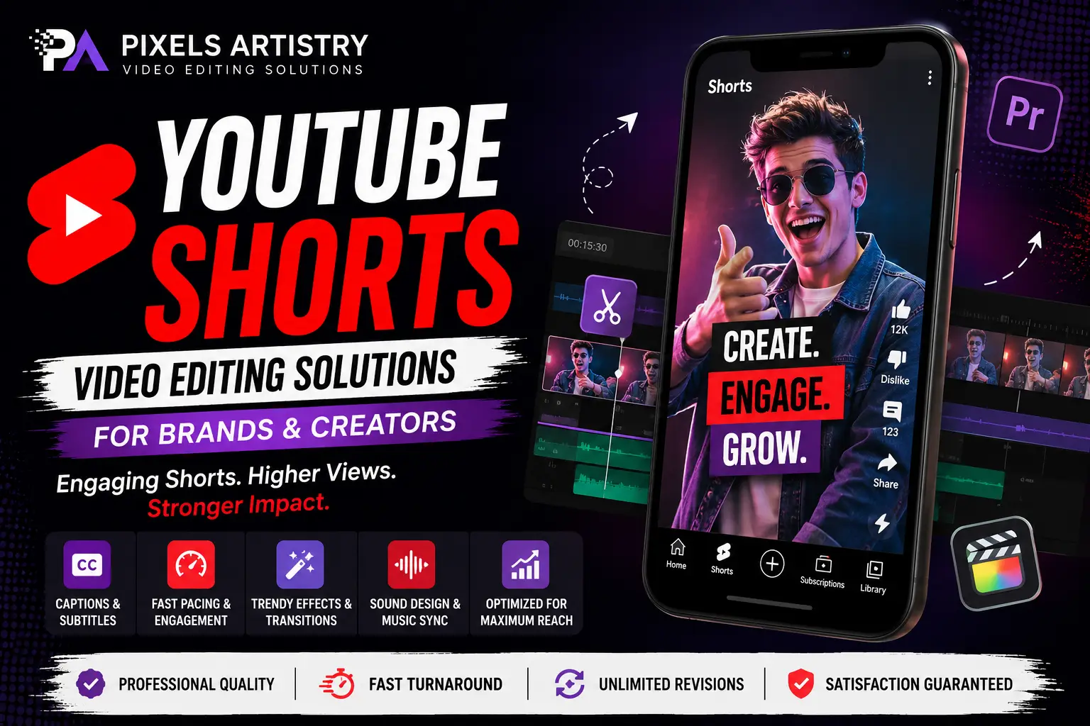Youtube Shorts Video Editing Solutions for Brands & Creators | Pixels Artistry