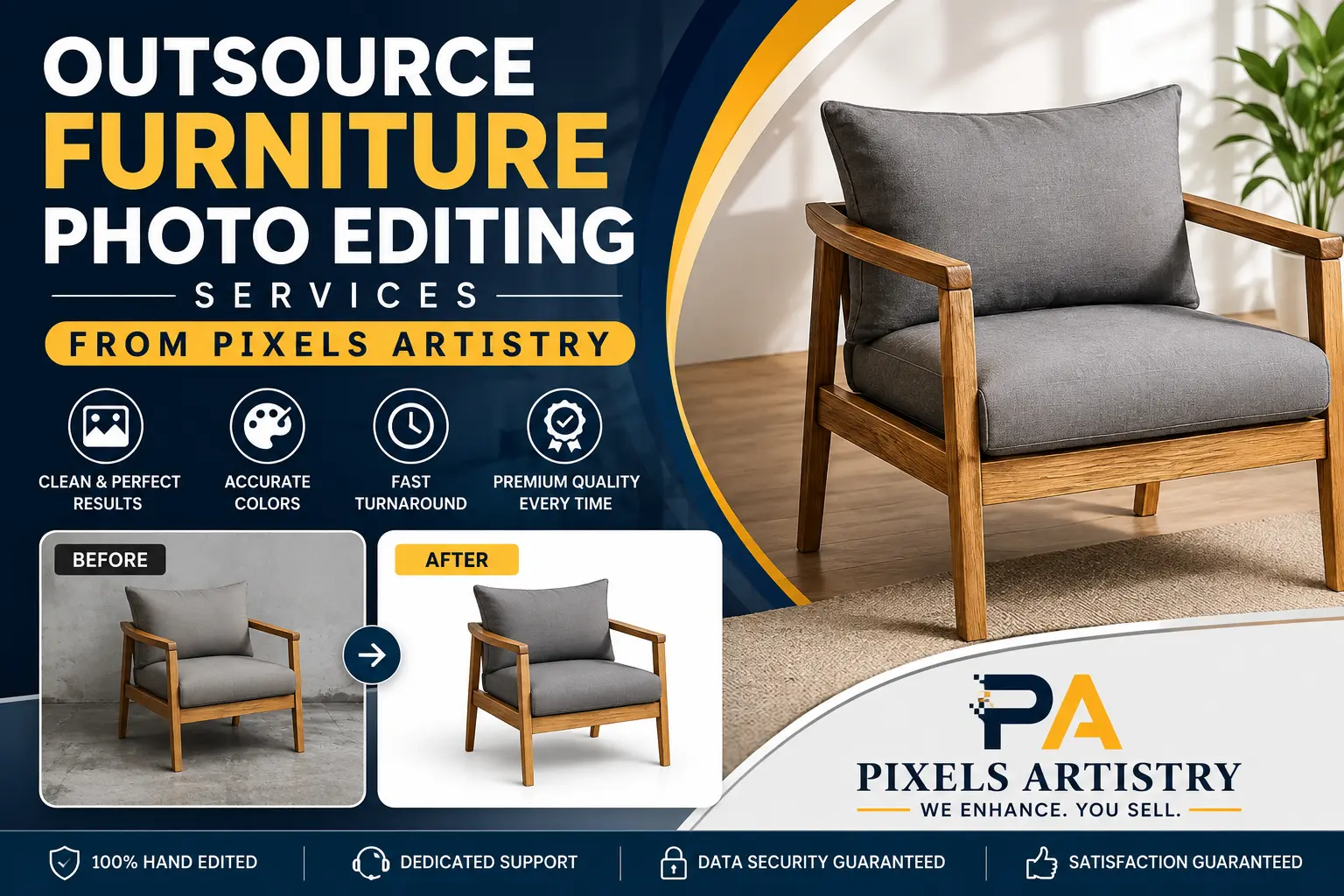 Outsource Furniture Photo Editing Services from Pixels Artistry